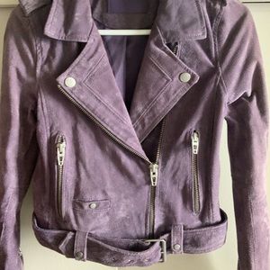 Blank NYC purple 100% leather jacket